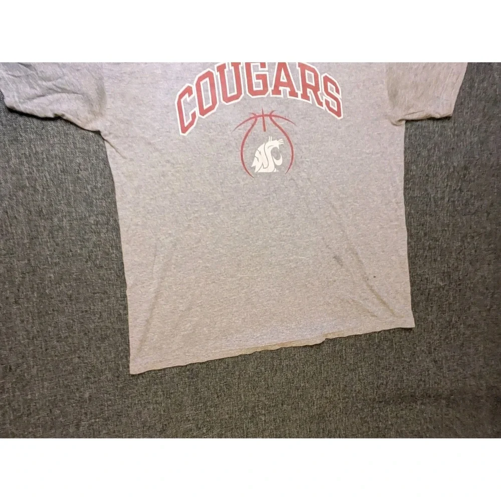 Vintage Washington State‎ University Cougars T Shirt 90's  Large Cotton Gray Tee